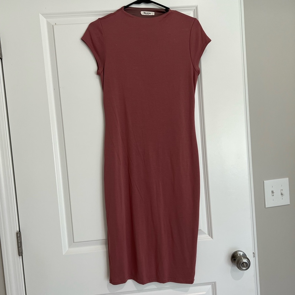 Elegant Pink Midi Bodycon Dress | Modest Womens Dresses